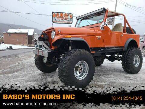 1976 Jeep CJ-7 for sale at BABO'S MOTORS INC in Johnstown PA