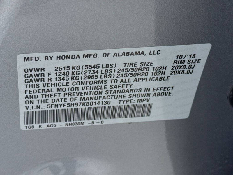 2019 Honda Pilot Touring