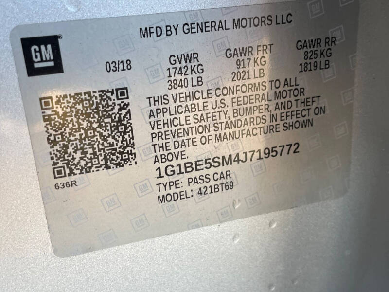 2018 Chevrolet Cruze LT Auto