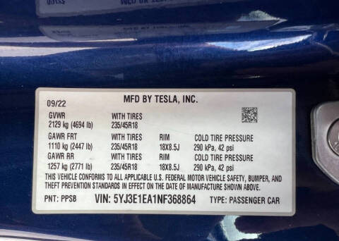 2022 Tesla Model 3