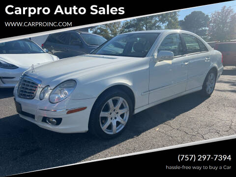 2007 Mercedes-Benz E-Class for sale at Carpro Auto Sales in Chesapeake VA