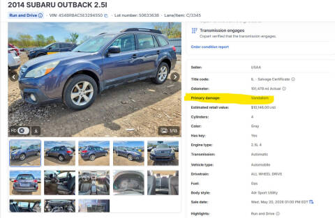2014 Subaru Outback 2.5i