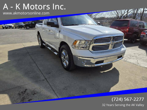 2018 RAM 1500 for sale at A - K Motors Inc. in Vandergrift PA