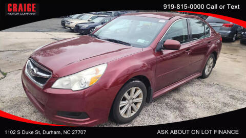 2011 Subaru Legacy for sale at CRAIGE MOTOR CO in Durham NC