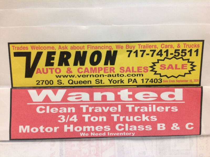 2000 Various Travel trailers. Motor Homes for sale at Vernon Auto and Camper Sales in York PA