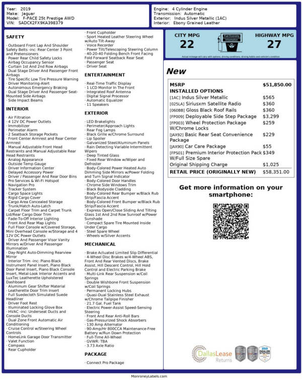 2019 Jaguar F-PACE 25t Prestige