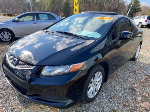 2012 Honda Civic for sale at Triple B Auto Sales in Siler City NC