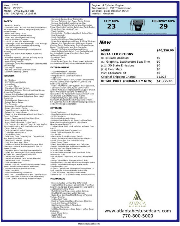 2020 Infiniti QX50 Luxe