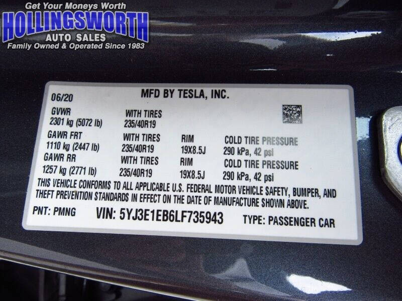 2020 Tesla Model 3 Long Range