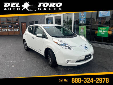 2016 Nissan LEAF for sale at DEL TORO AUTO SALES in Auburn WA