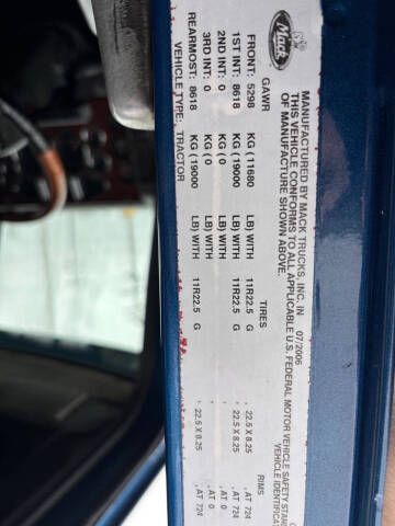 2007 Mack CXP613 T/A Dump Truck