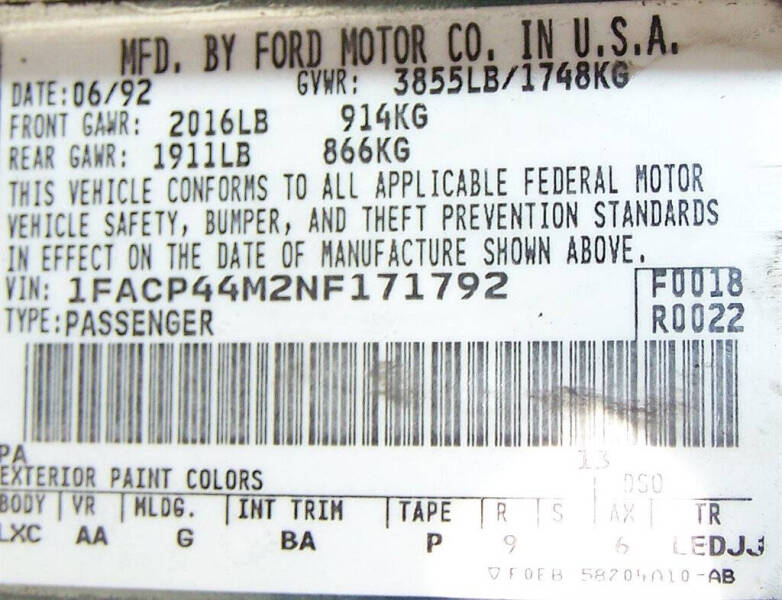 1992 Ford Mustang LX