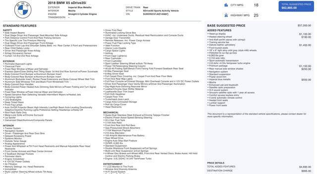 2018 BMW X5 sDrive35i