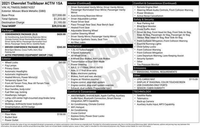 2021 Chevrolet TrailBlazer ACTIV