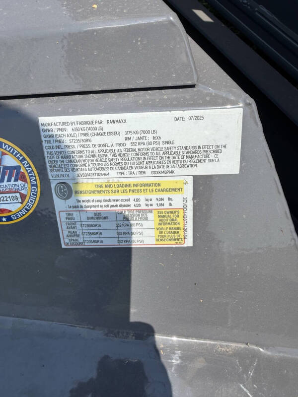 2026 RAWMAXX GDX KNIGHT 83X14 DUMP TRAILER