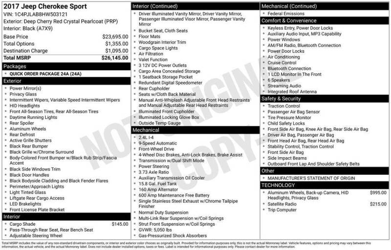 2017 Jeep Cherokee Sport