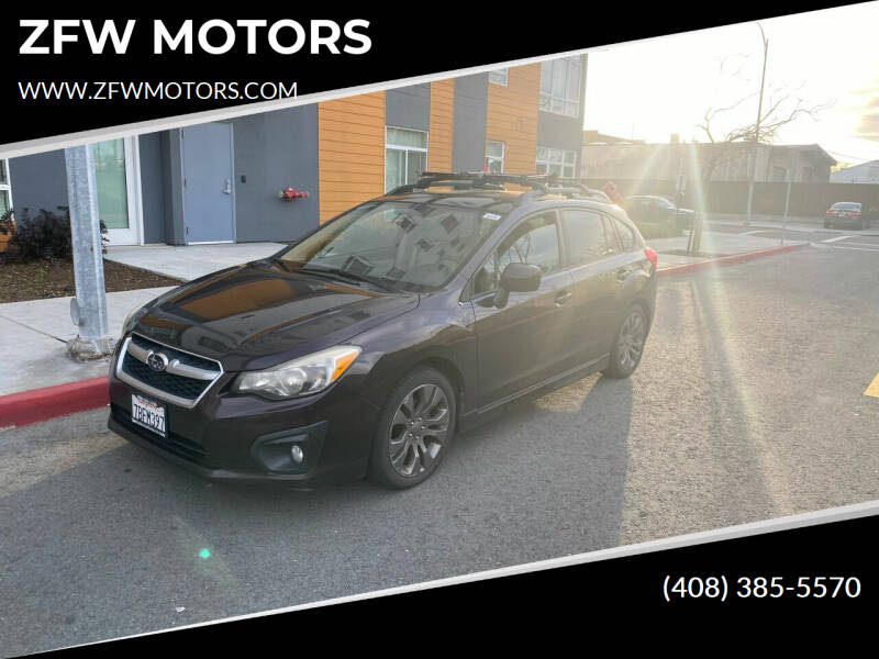 2013 Subaru Impreza for sale at ZFW MOTORS in Soquel CA