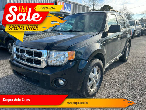 2012 Ford Escape for sale at Carpro Auto Sales in Chesapeake VA