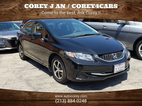 2015 Honda Civic for sale at WWW.COREY4CARS.COM / COREY J AN in Los Angeles CA
