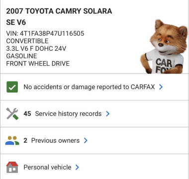 2007 Toyota Camry Solara SE V6