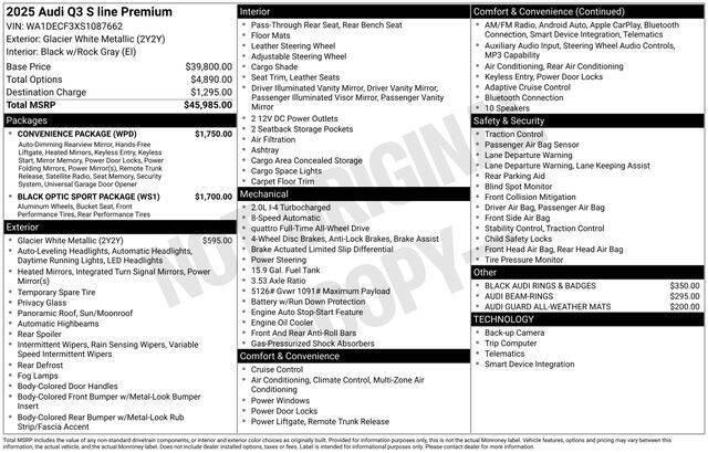 2025 Audi Q3 quattro S line Premium 45 TFSI