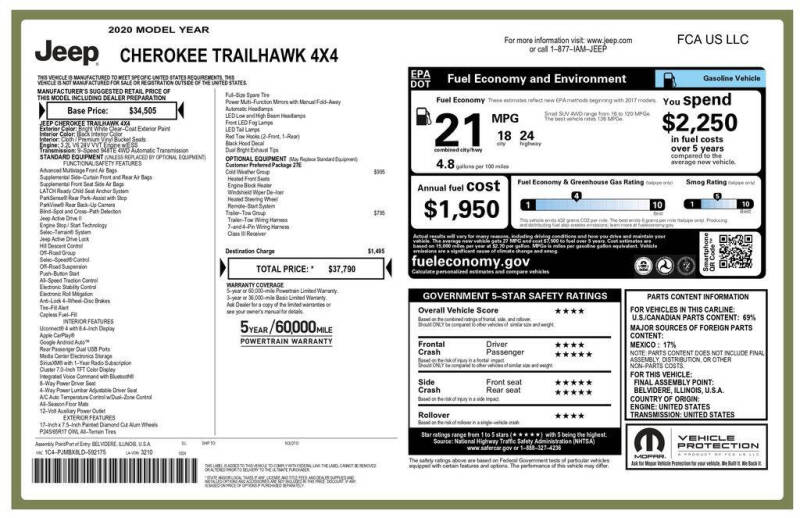 2020 Jeep Cherokee Trailhawk