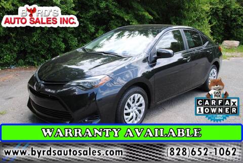 2019 Toyota Corolla for sale at Byrds Auto Sales in Marion NC