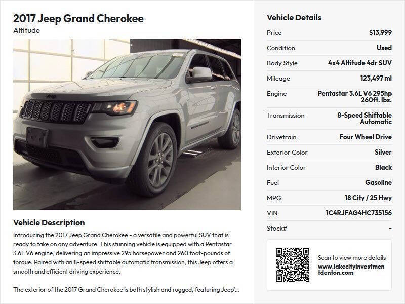 2017 Jeep Grand Cherokee Altitude