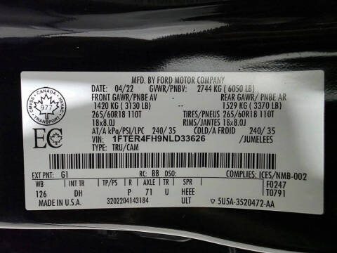 2022 Ford Ranger Lariat