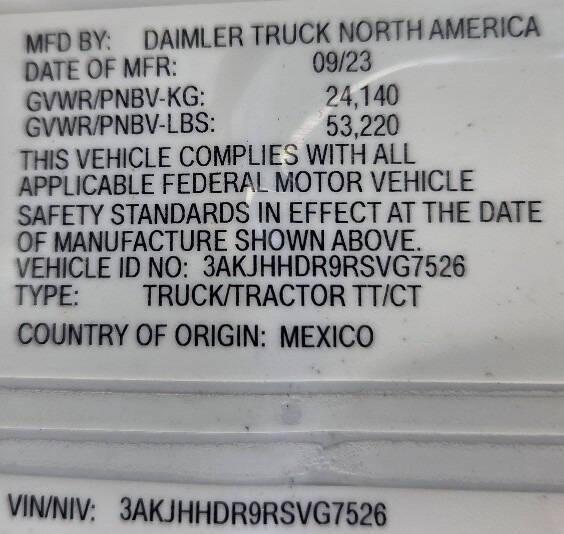 2024 Freightliner Cascadia 126