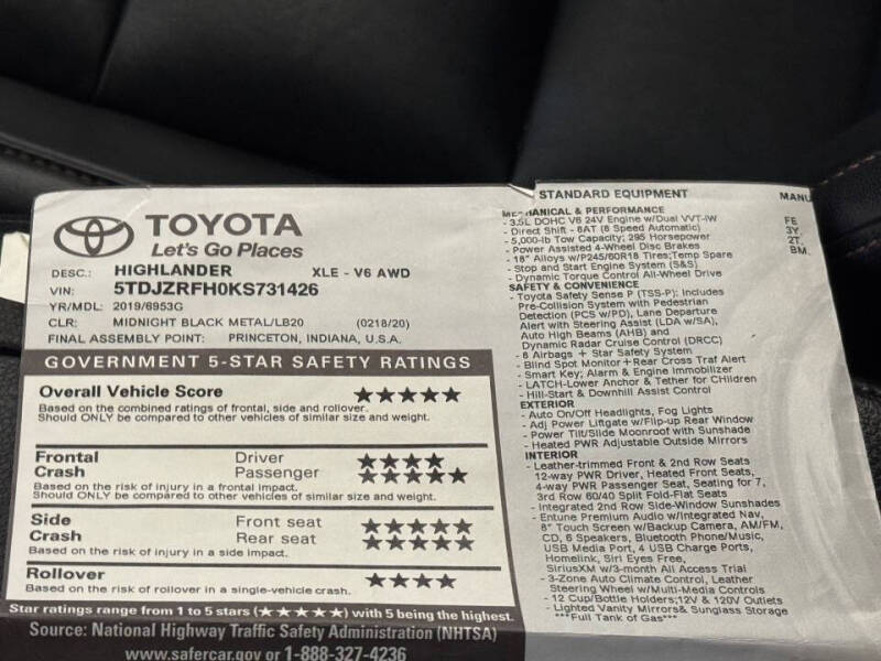 2019 Toyota Highlander XLE