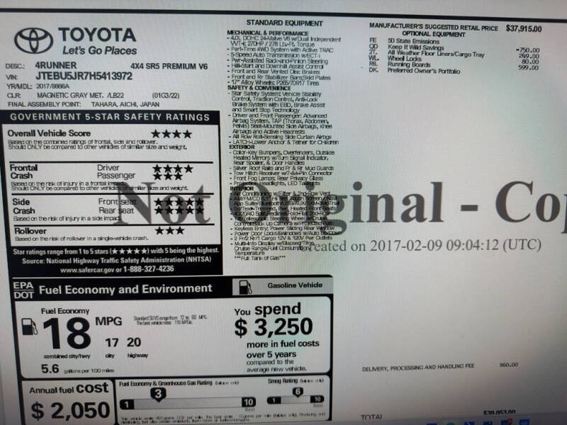 2017 Toyota 4Runner SR5