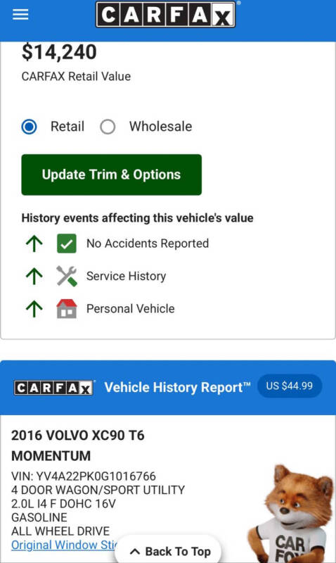 2016 Volvo XC90 T6 Momentum