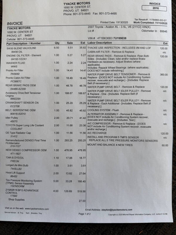 2007 Toyota Avalon XL
