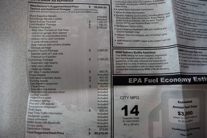 2012 BMW X6 xDrive50i