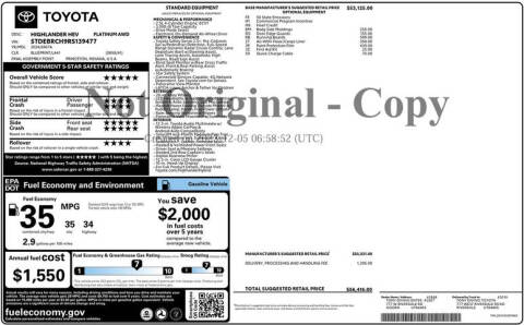 2024 Toyota Highlander Hybrid Platinum