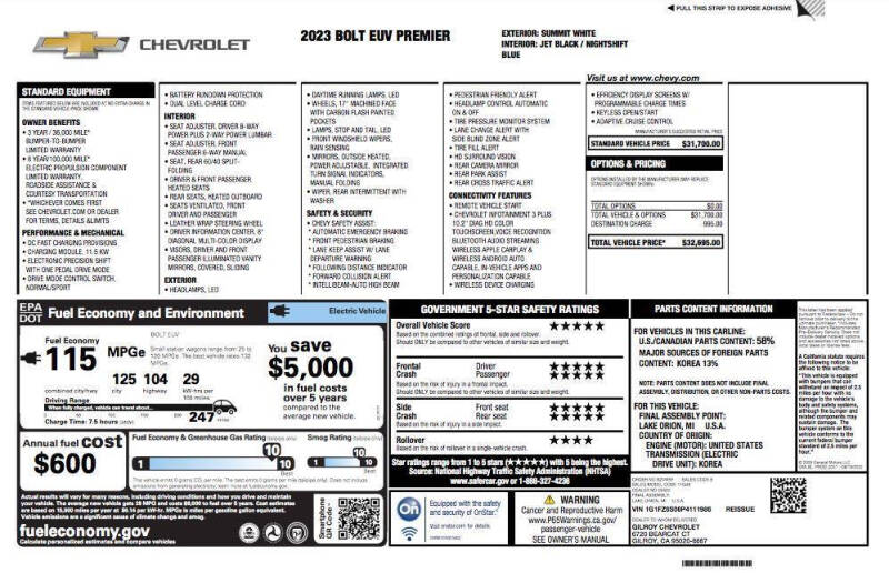 2023 Chevrolet Bolt EUV Premier