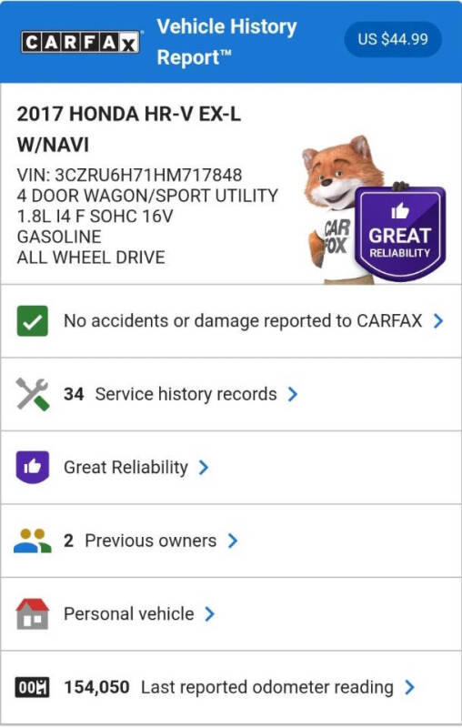 2017 Honda HR-V EX-L w/Navi