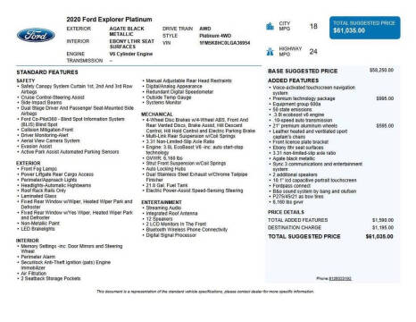 2020 Ford Explorer Platinum