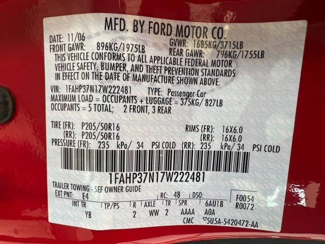 2007 Ford Focus ZX5 SES