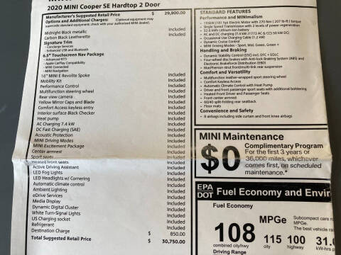 2020 MINI Hardtop 2 Door Cooper SE