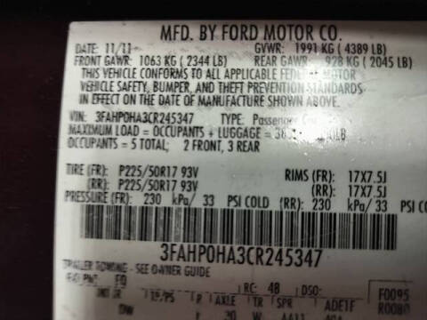 2012 Ford Fusion SE