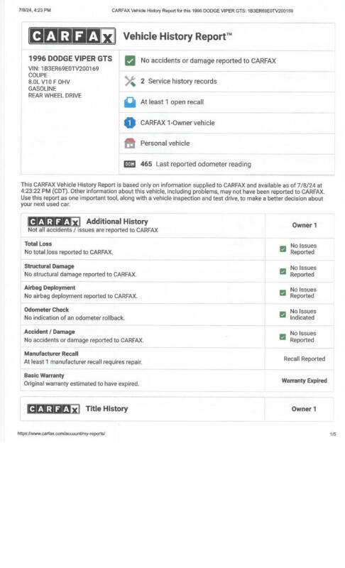 1996 Dodge Viper GTS