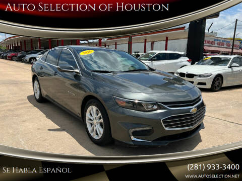 2016 Chevrolet Malibu for sale at Auto Selection of Houston in Houston TX