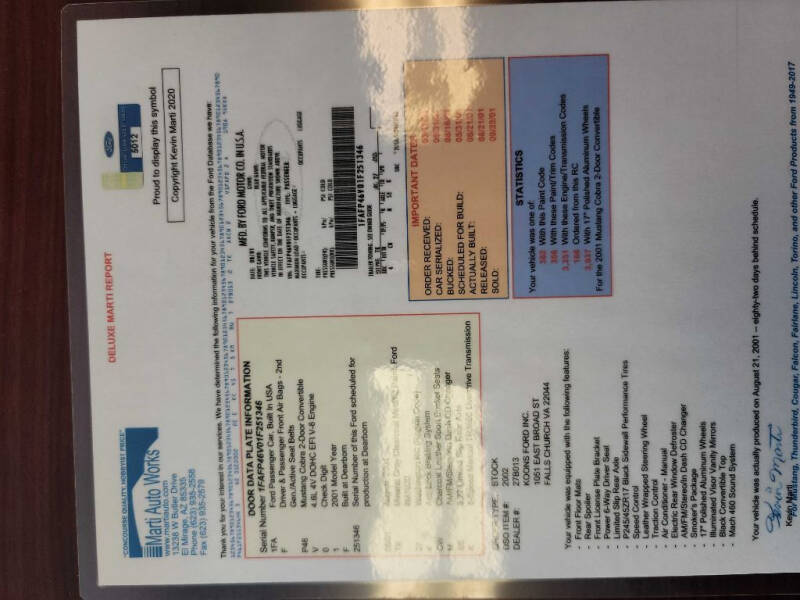 2001 Ford Mustang SVT Cobra