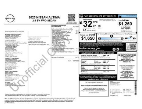 2025 Nissan Altima 2.5 SV