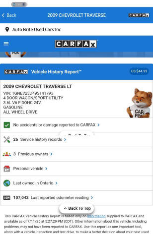 2009 Chevrolet Traverse LT