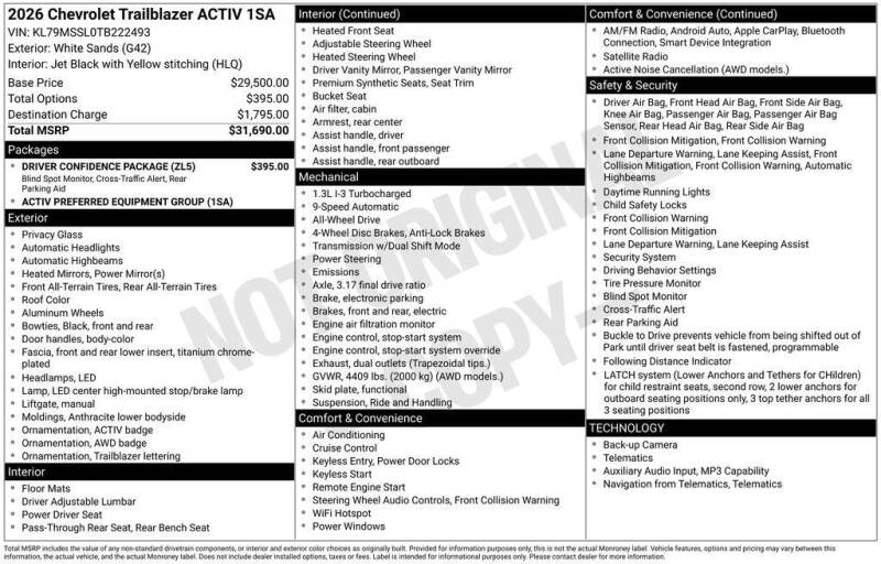2026 Chevrolet TrailBlazer ACTIV