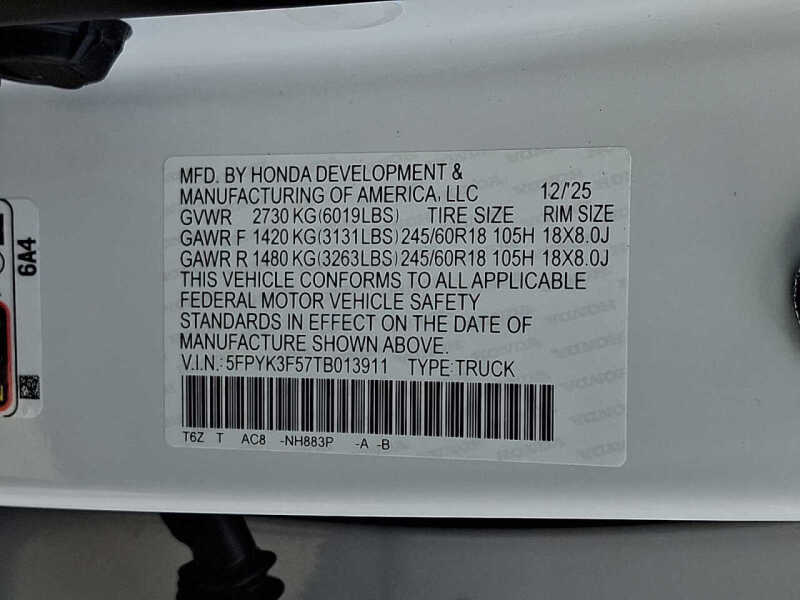 2026 Honda Ridgeline RTL