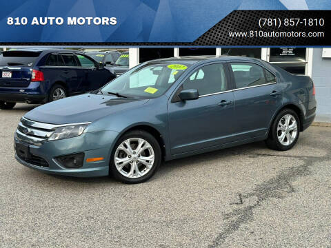 2012 Ford Fusion for sale at 810 AUTO MOTORS in Abington MA